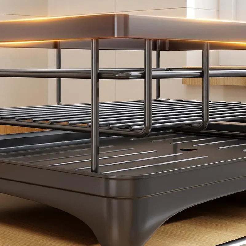 Indoor Recreation 2-Tier Adjustable Over-Sink Expandable Kitchen Dish Drying Rack - 360° Drain, Kitchen Organizer, Dish Storage, Organiser, Storage Holder, Efficient Home Supplies Drying Solution