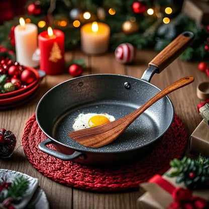5-Piece Solid Wood Kitchen Utensil Set - Heat-Resistant Ergonomic Cooking Tools (Spatula, Slotted Turner, Ladle, Serving Spoon) - Durable, Easy-Clean, Eco-Friendly Accessories for Non-Stick Cookware, Ideal Gift for Home Kitchen and Parties, Sohochic