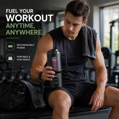 Smart Compact Portable Blender - 18oz Multi-Function Juicer with USB Rechargeable Ice Crushing Capability for Smoothies and Frozen Fruits, Ideal for Home and Gym Use