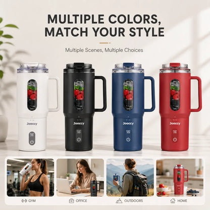 Smart Compact Portable Blender - 18oz Multi-Function Juicer with USB Rechargeable Ice Crushing Capability for Smoothies and Frozen Fruits, Ideal for Home and Gym Use