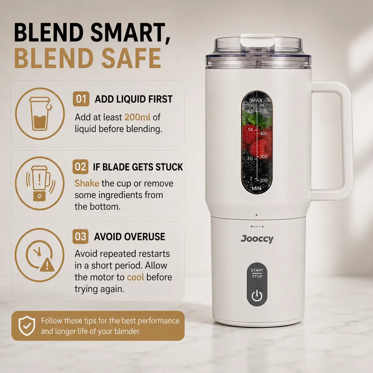 Smart Compact Portable Blender - 18oz Multi-Function Juicer with USB Rechargeable Ice Crushing Capability for Smoothies and Frozen Fruits, Ideal for Home and Gym Use