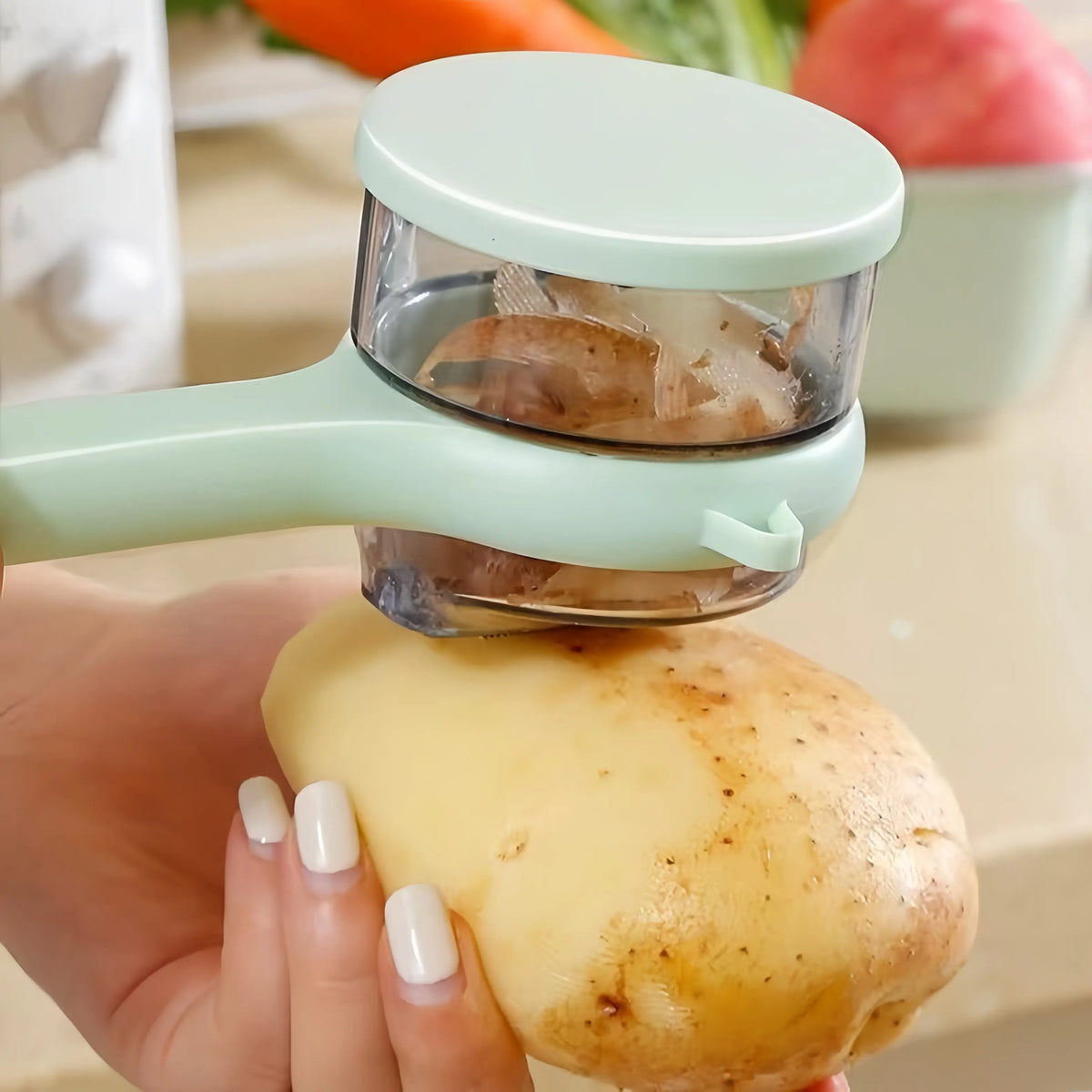 Upgraded Multi-Function Kitchen Fruit Peeler with Storage Case