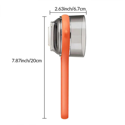 Ergonomic Stainless Steel Vegetable Peeler with Storage Box and Non-Slip Handle for Fruits and Vegetables (Orange)