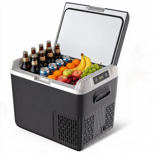 Garvee Portable Compressor Beverage Refrigerator Cooler - 18L (19QT, 20.5" X 14.6" X 16.3"), 12/24V DC, Temperature Range -4°F to 68°F, Versatile Polypropylene Fridge for Car and RV Travel