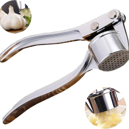 Stainless Steel 5-In-1 Garlic Press Multi-Tool - Sturdy, Easy-To-Clean Kitchen Cooking Utensils with Mincer, Crusher, Bottle Opener, Pit Remover, 5-Function Home Supplies for Adults, Festive & Party Gift Options, Five Functions